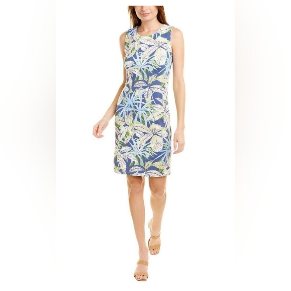 J.McLaughlin Catalina Cloth Sophia Palm Floral Sheath Dress Sleeveless SIZE L